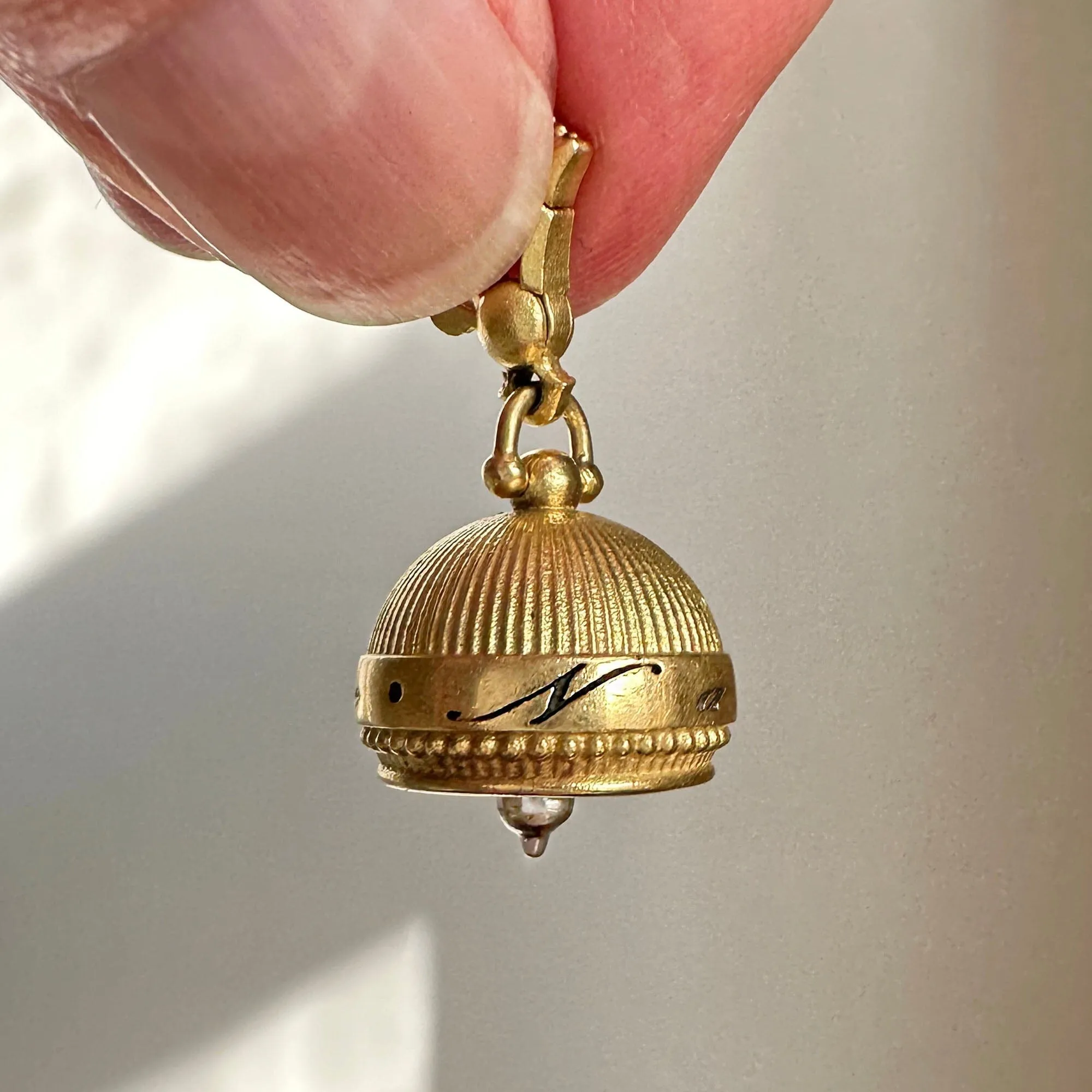 18K Gold Paul Morelli Namaste Tribal Meditation Bell Pendant