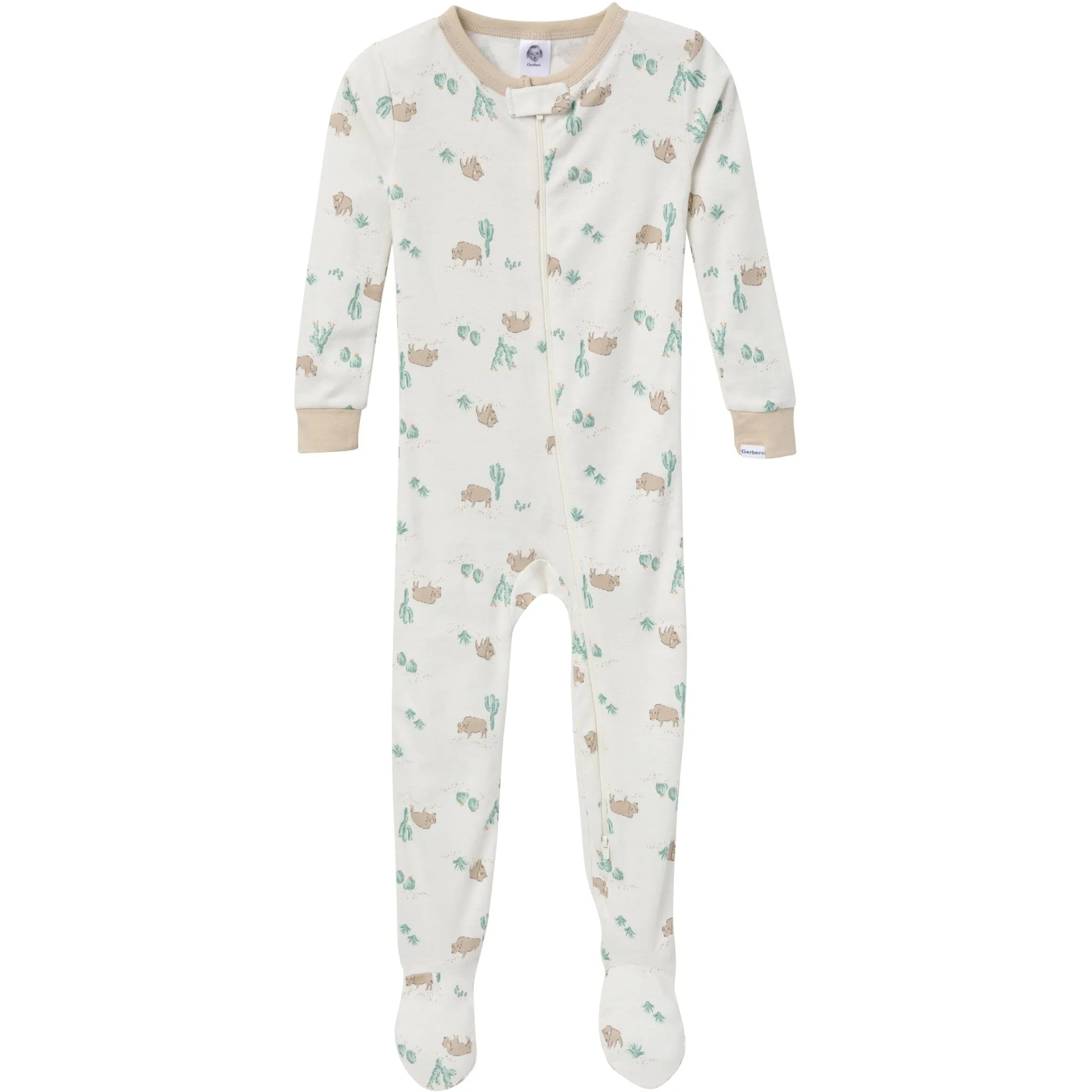 2-Pack Baby & Toddler Boys Desert Animals Snug Fit Footed Pajamas