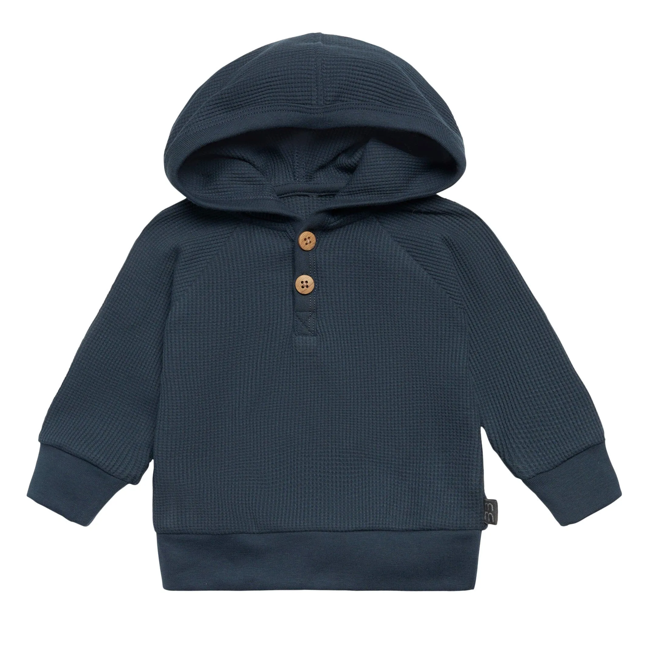 2-Piece Baby Boys Navy Waffle Hoodie and Pant Set