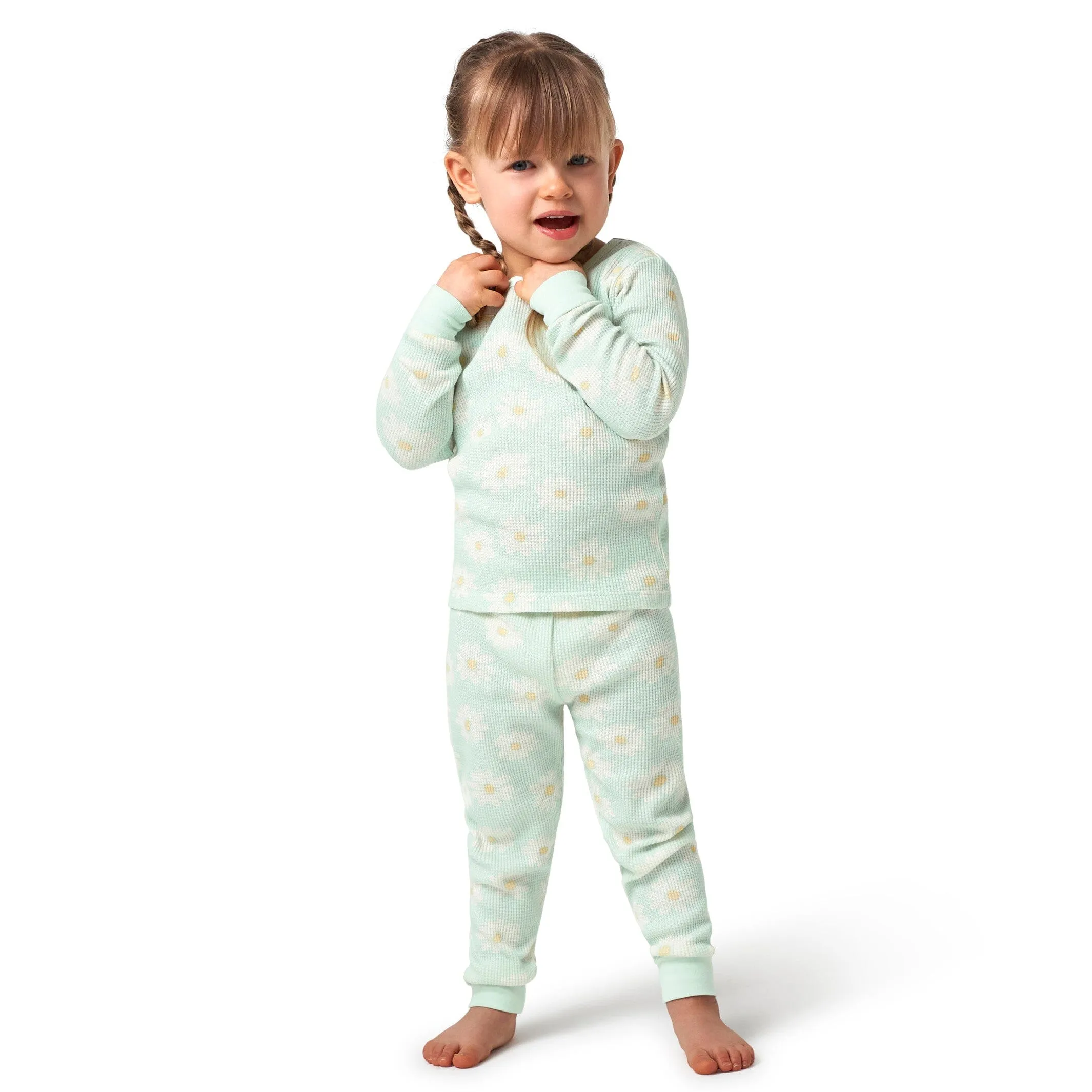 2-Piece Infant & Toddler Girls Daisies Snug Fit Pajama Set