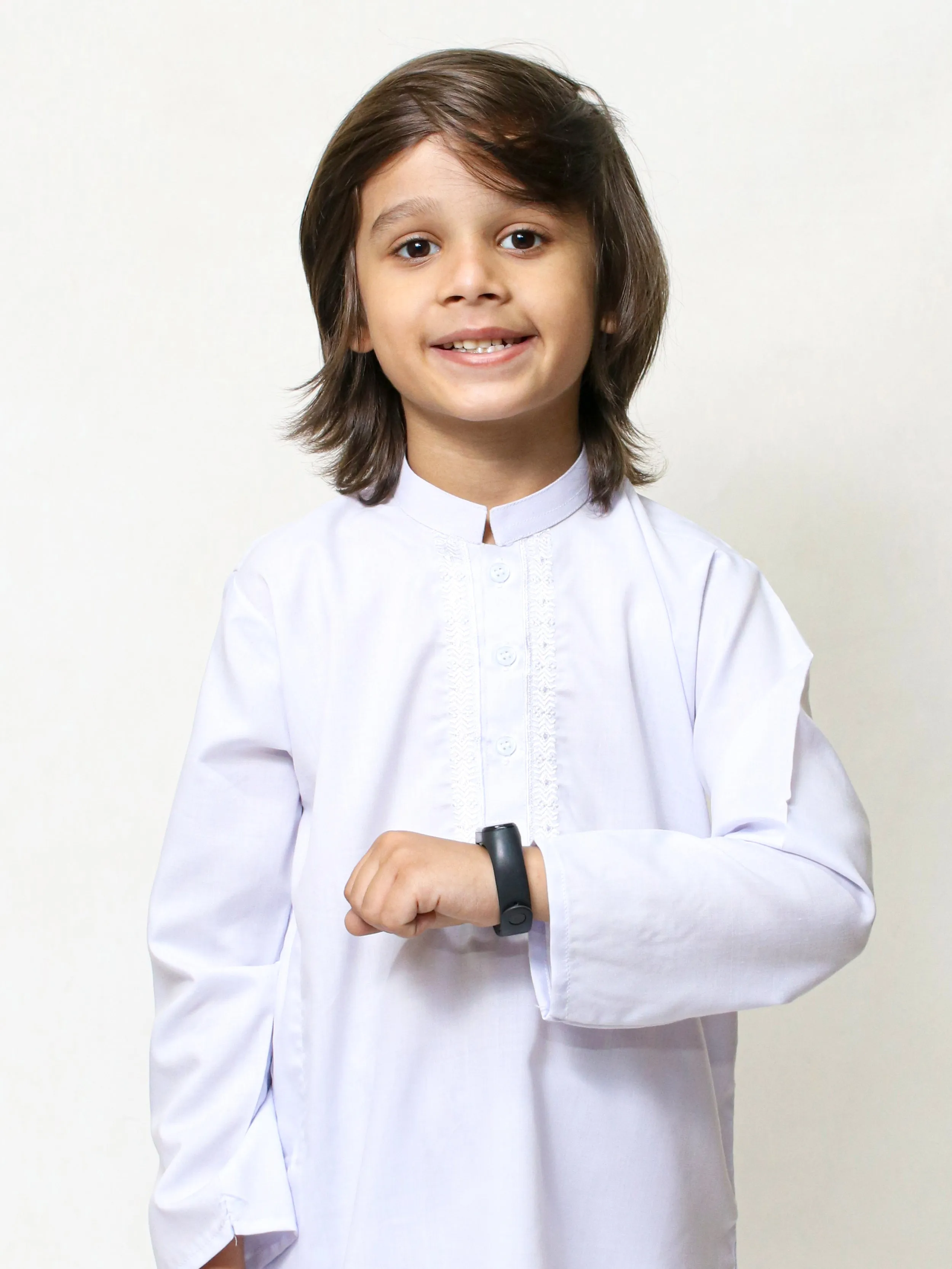 316E 2 Yrs - 17 Yrs Boys Shalwar Kameez Suit Sherwani Collar White