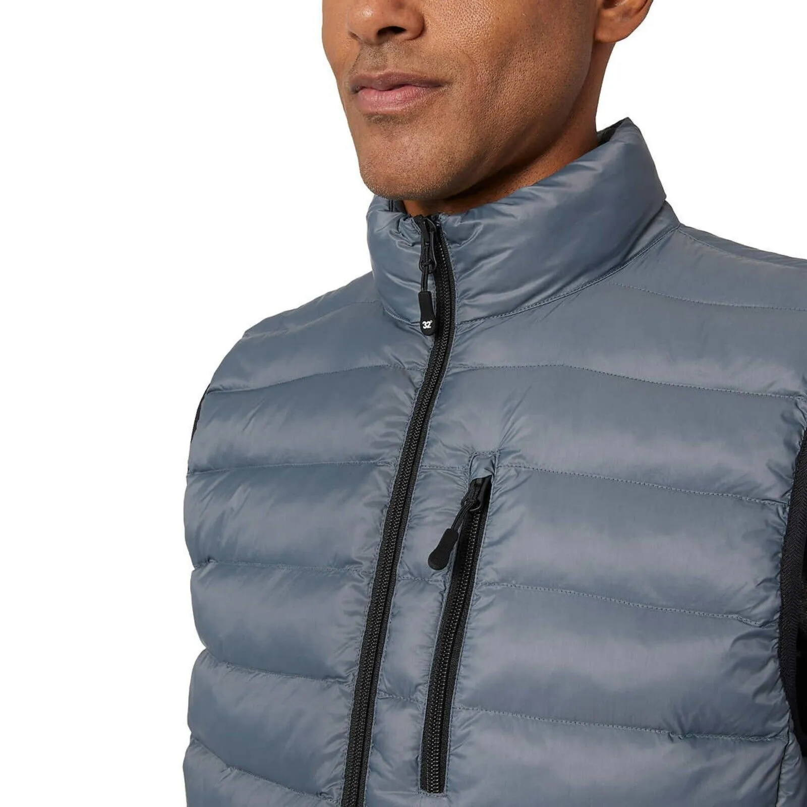 32 Degrees Quilted Stand-up Collar Lightweight Warmth Full Zip Vest