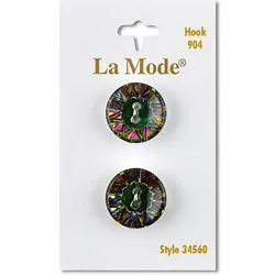 3/4" Irridescent Green Buttons | LaMode