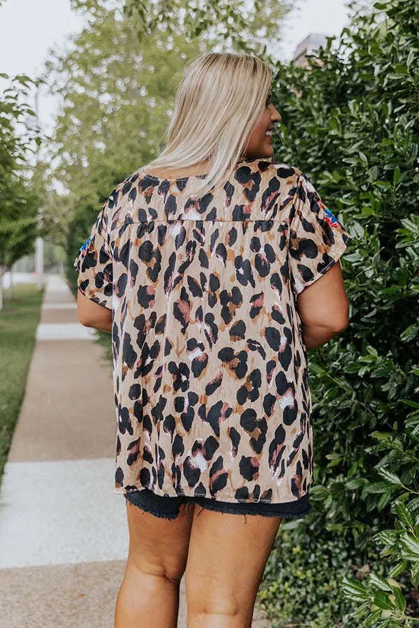 All Brand New Embroidered Leopard Top Curves