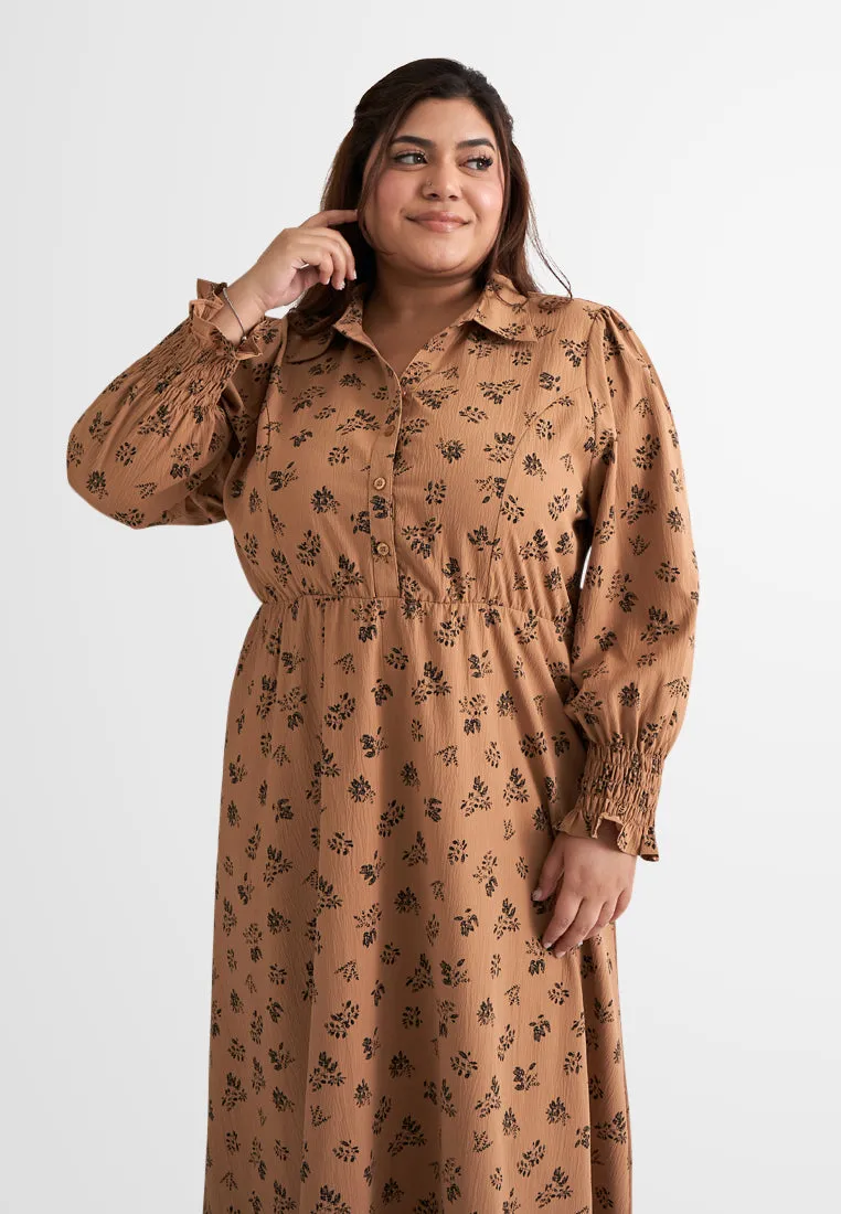 Amara Half Button Smock Sleeve Dress