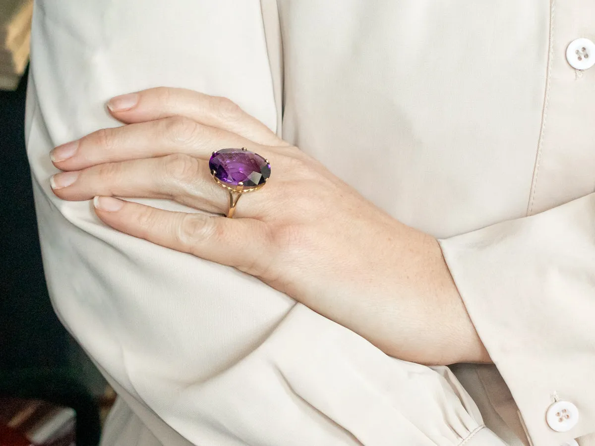 Amethyst Solitaire Cocktail Ring