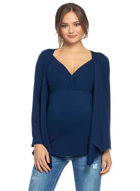 Anemone Maternity & Nursing Top - Moonlight Blue