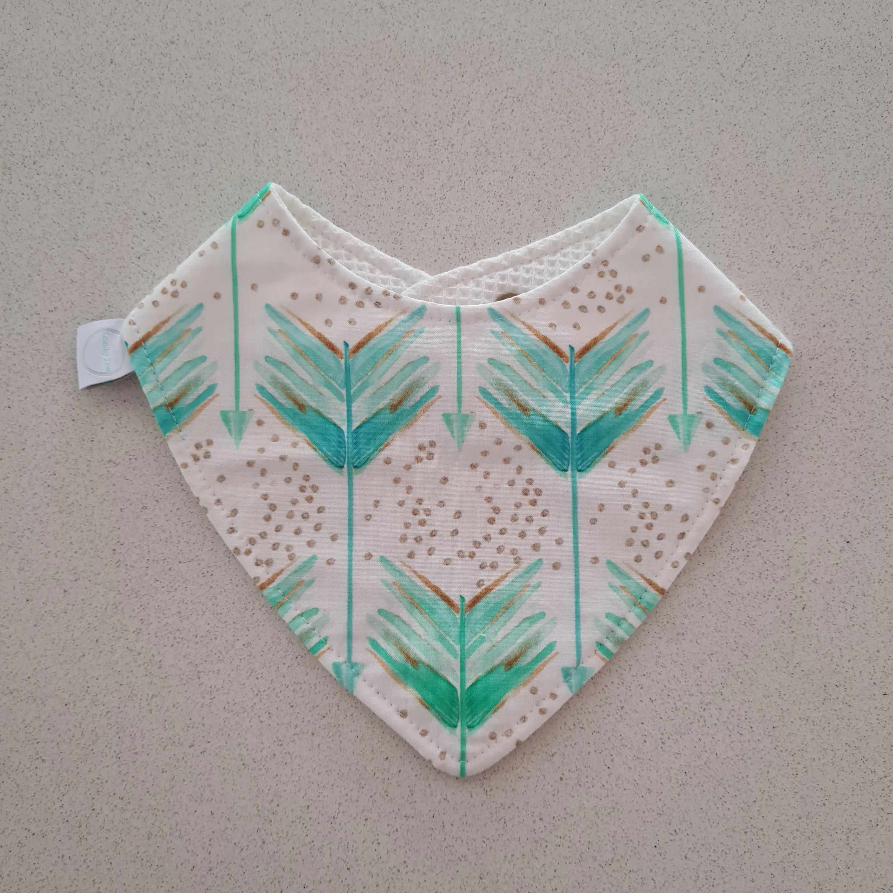 Aqua Feathered Arrow Bib