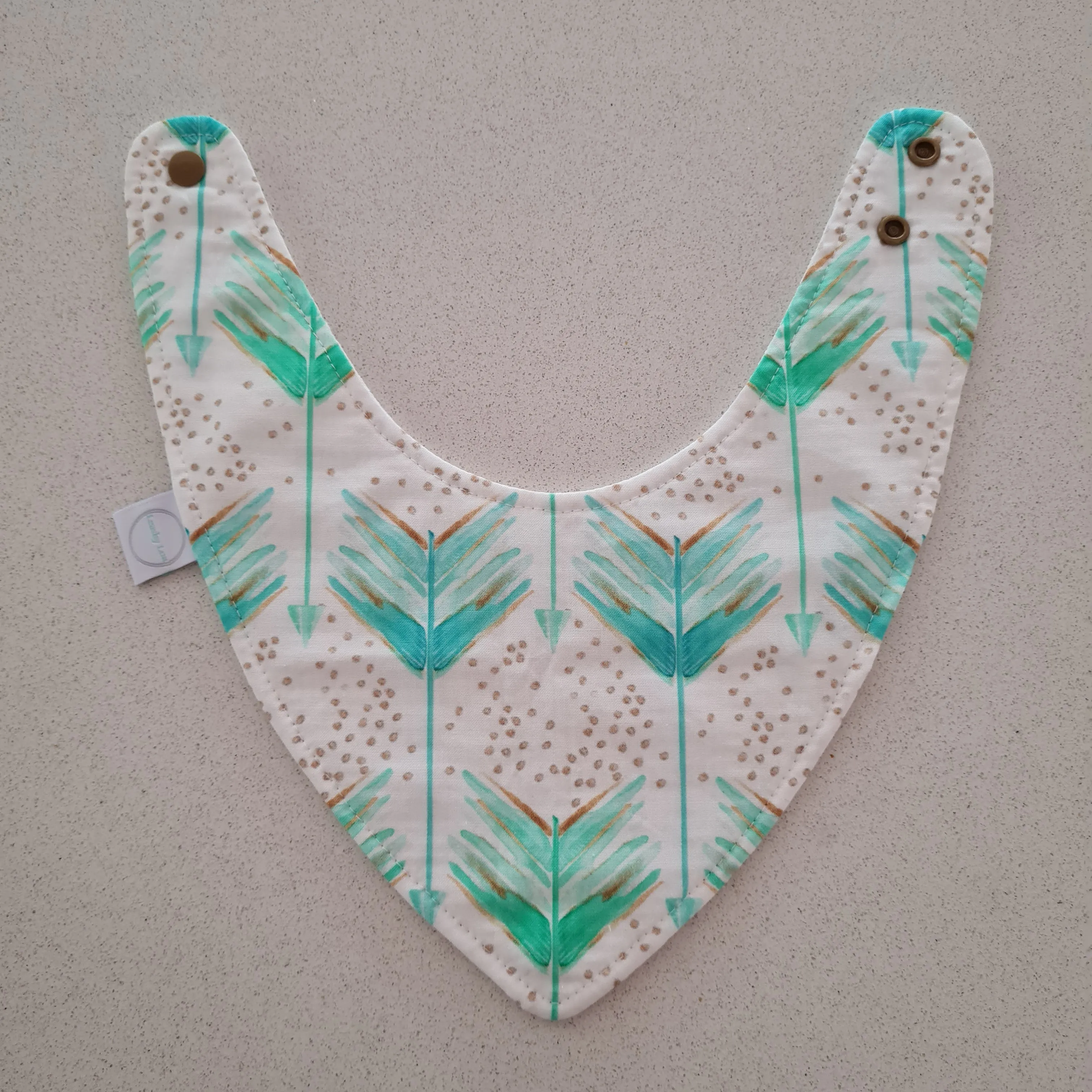 Aqua Feathered Arrow Bib