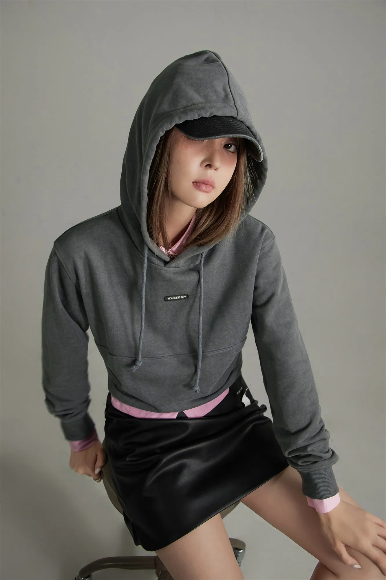 Basic String Cropped Hoodie