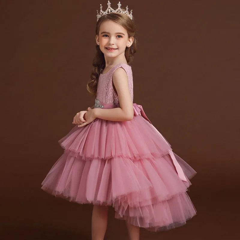 Bow Lace Sequins Princess Dress