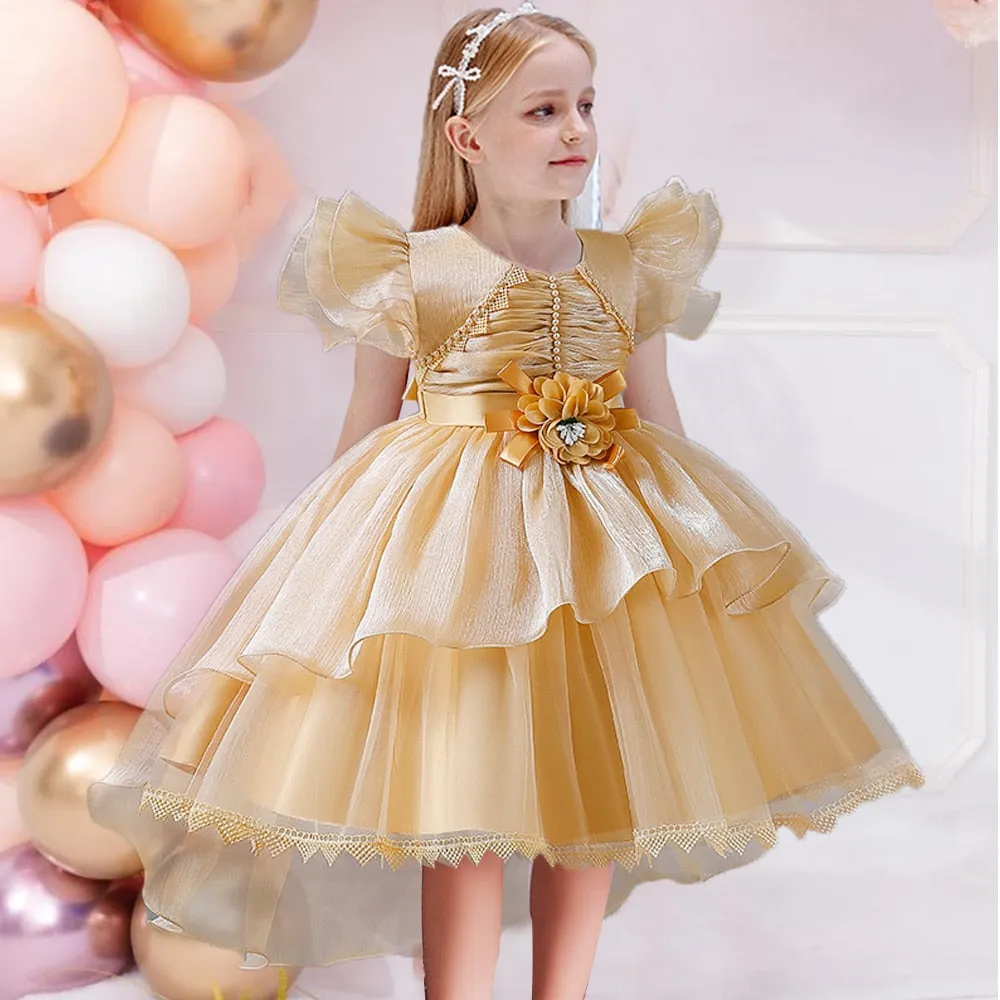 Bow Lace Sequins Princess Dress