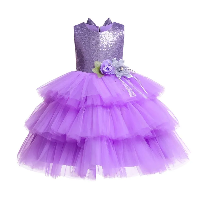 Bow Lace Sequins Princess Dress