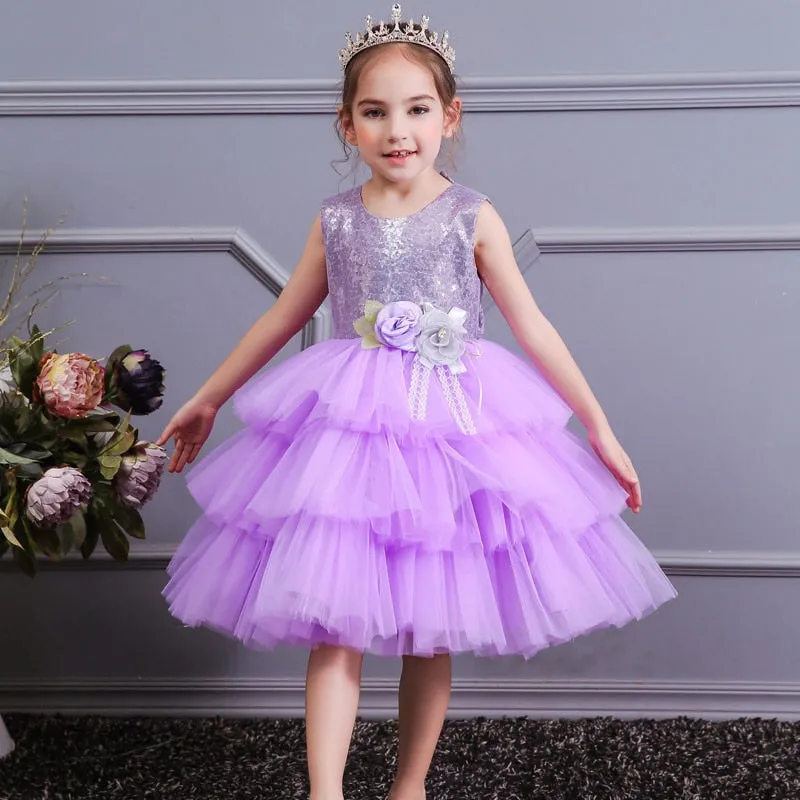 Bow Lace Sequins Princess Dress