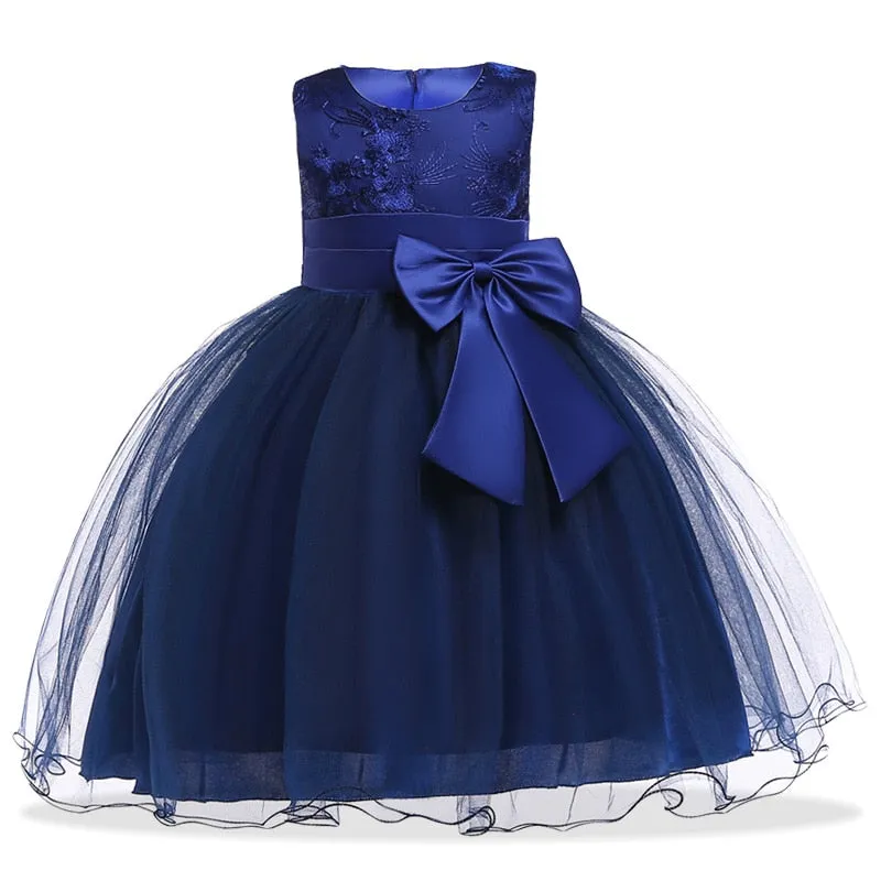 Bow Lace Sequins Princess Dress