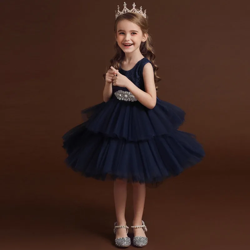 Bow Lace Sequins Princess Dress