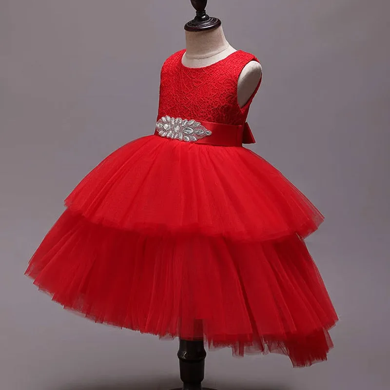 Bow Lace Sequins Princess Dress