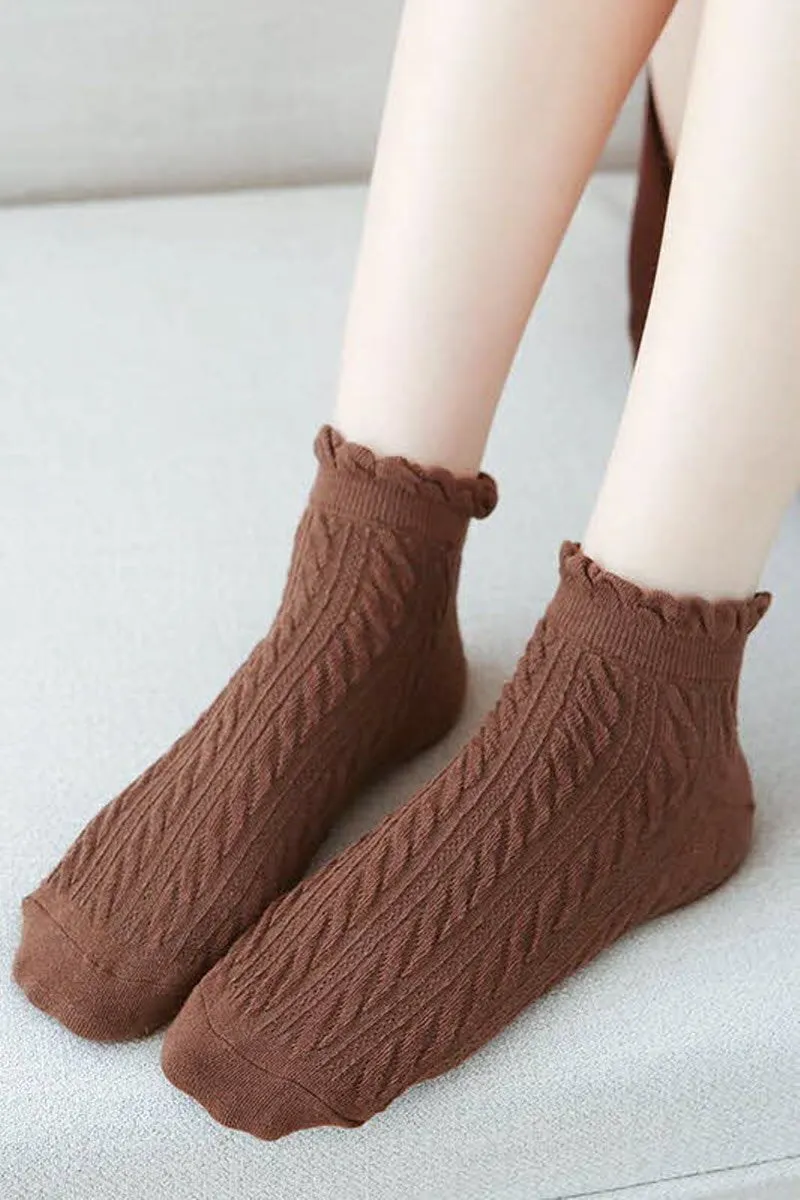 COTTON LACE TWIST FASHION SOCKS