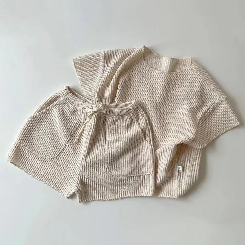 Cotton Waffle Top and Shorts Set