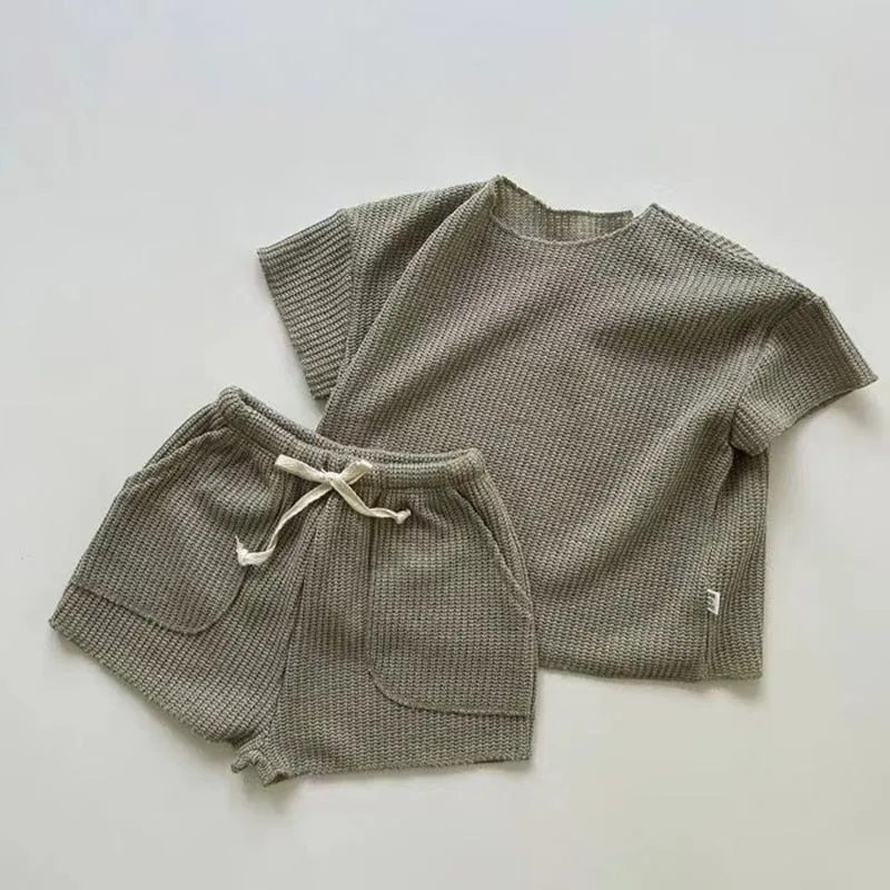 Cotton Waffle Top and Shorts Set