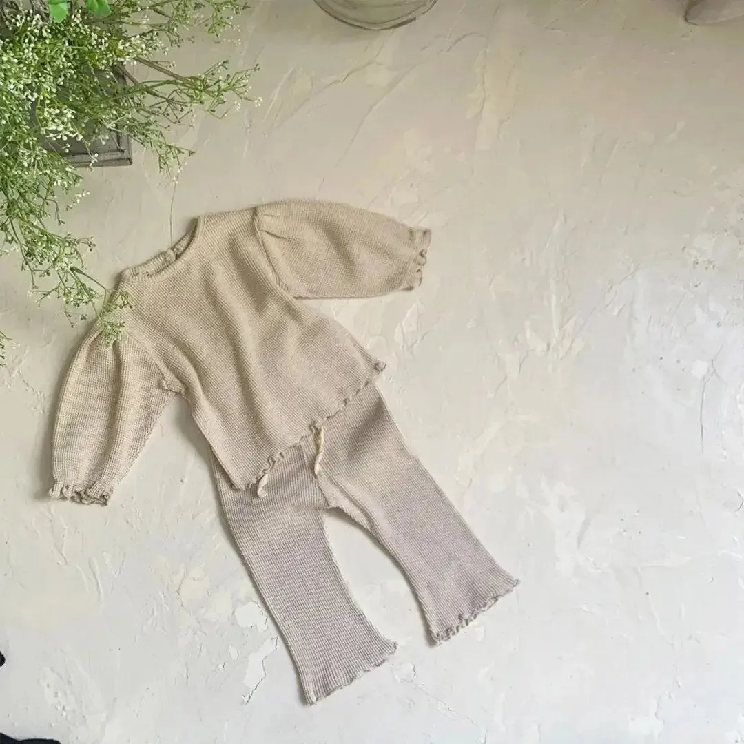 Cozy Cotton Knit Outfit for Little Girls