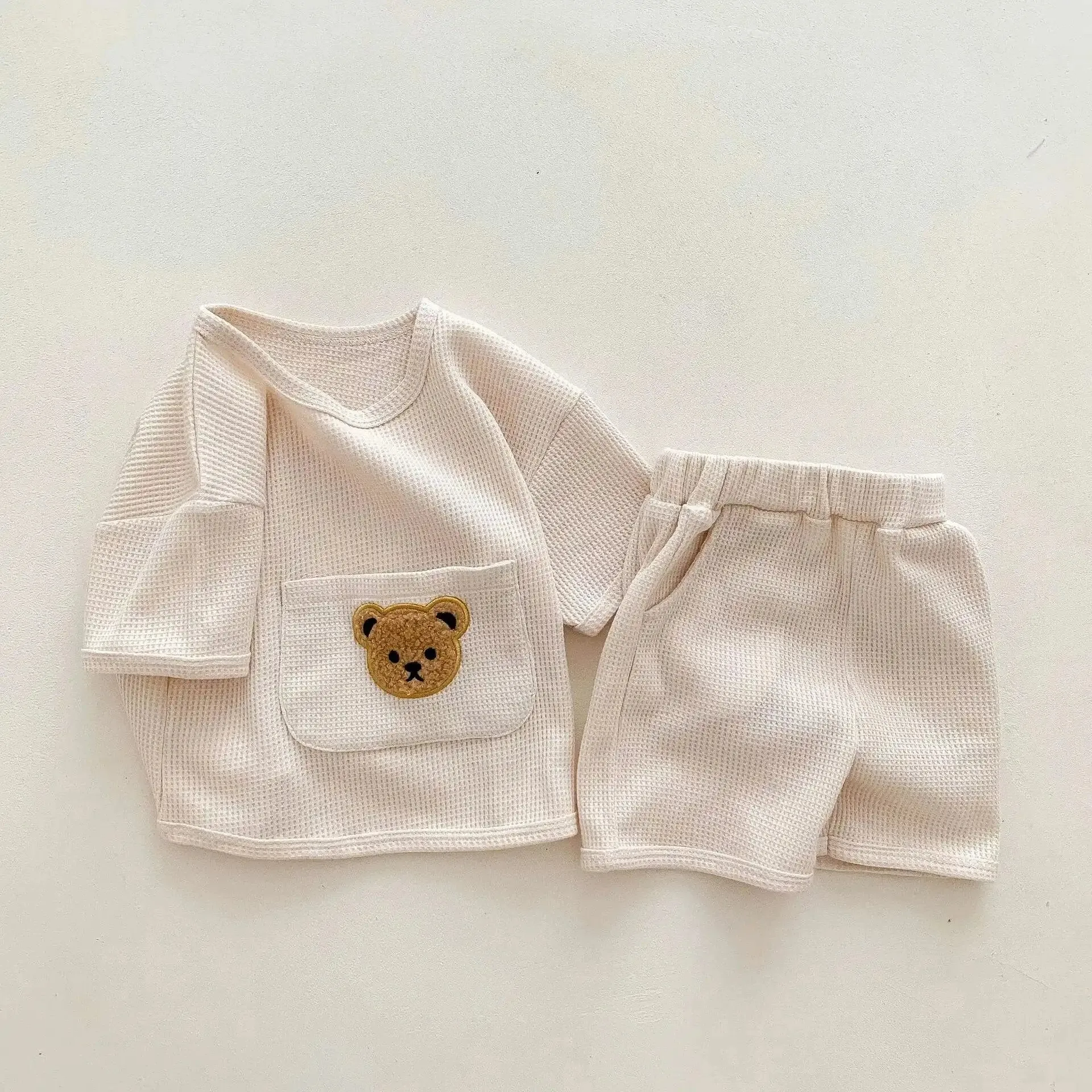 Cozy Teddy Bear Waffle Kids Set