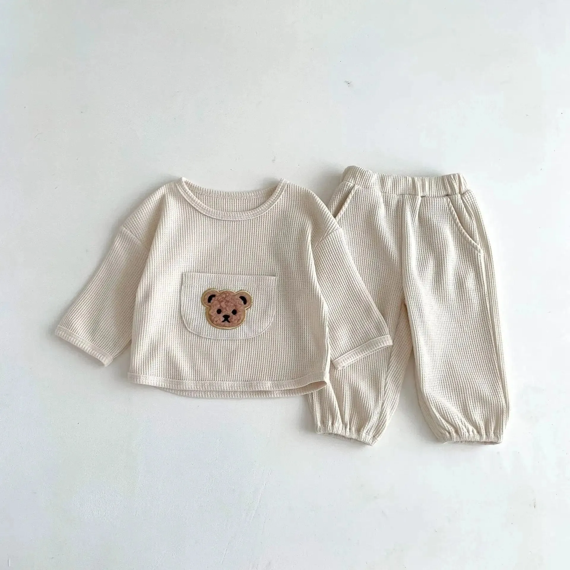 Cozy Teddy Bear Waffle Kids Set