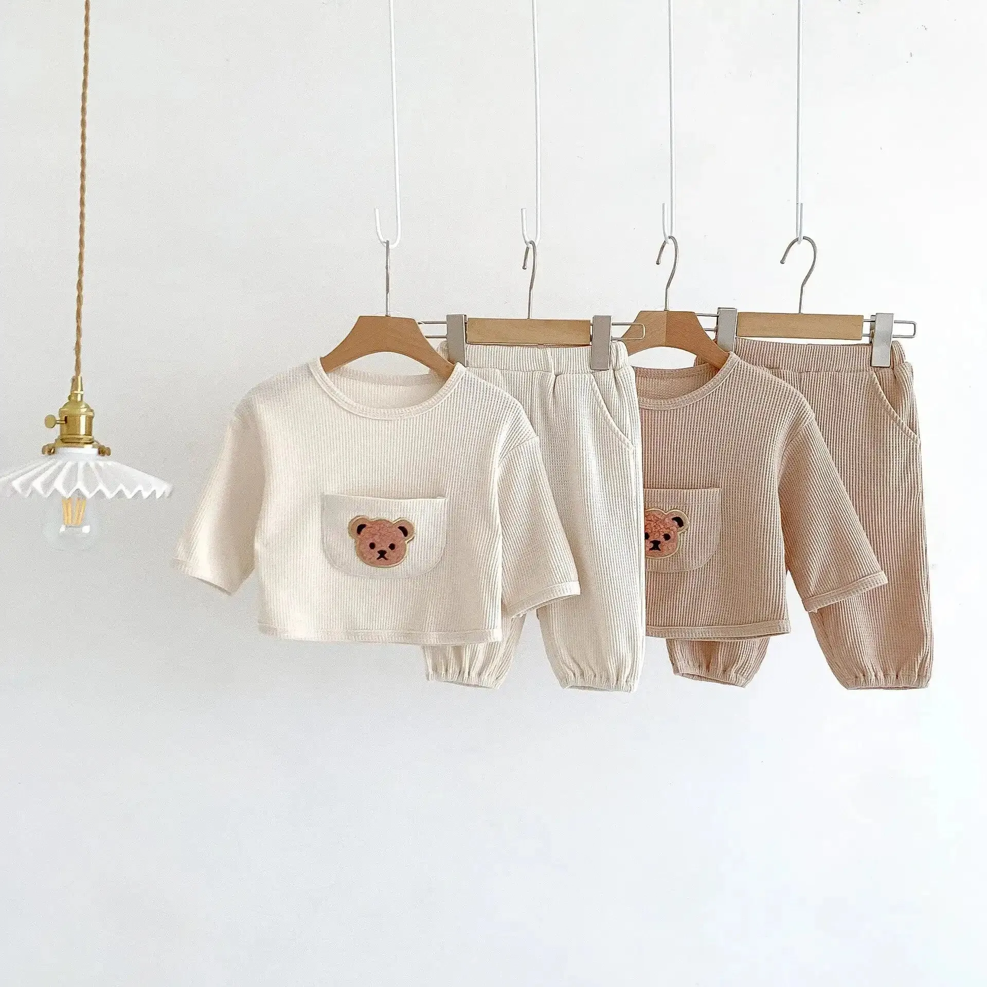 Cozy Teddy Bear Waffle Kids Set