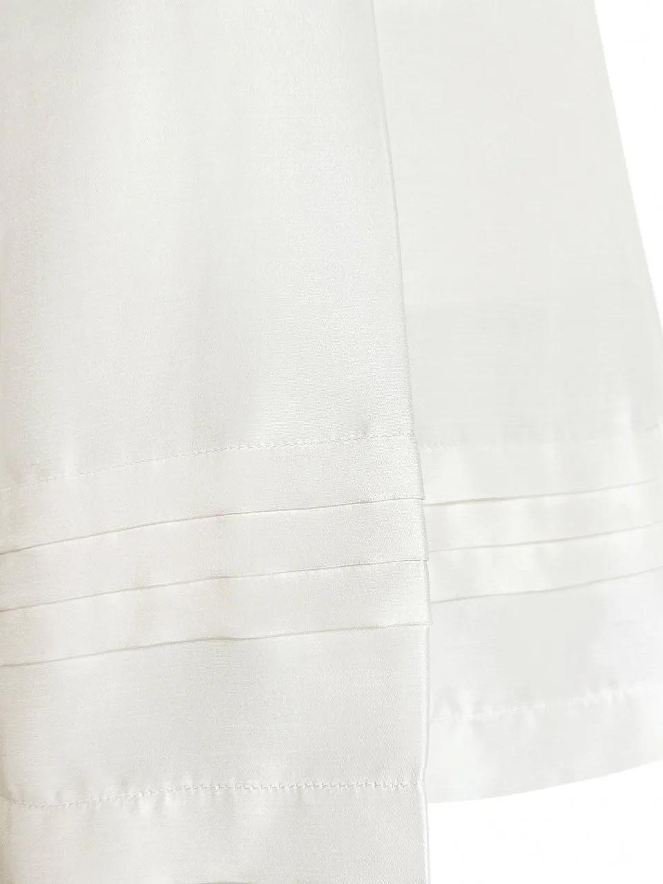 Creamy White Removable Bow Belt Tiered A-line Silky Skort