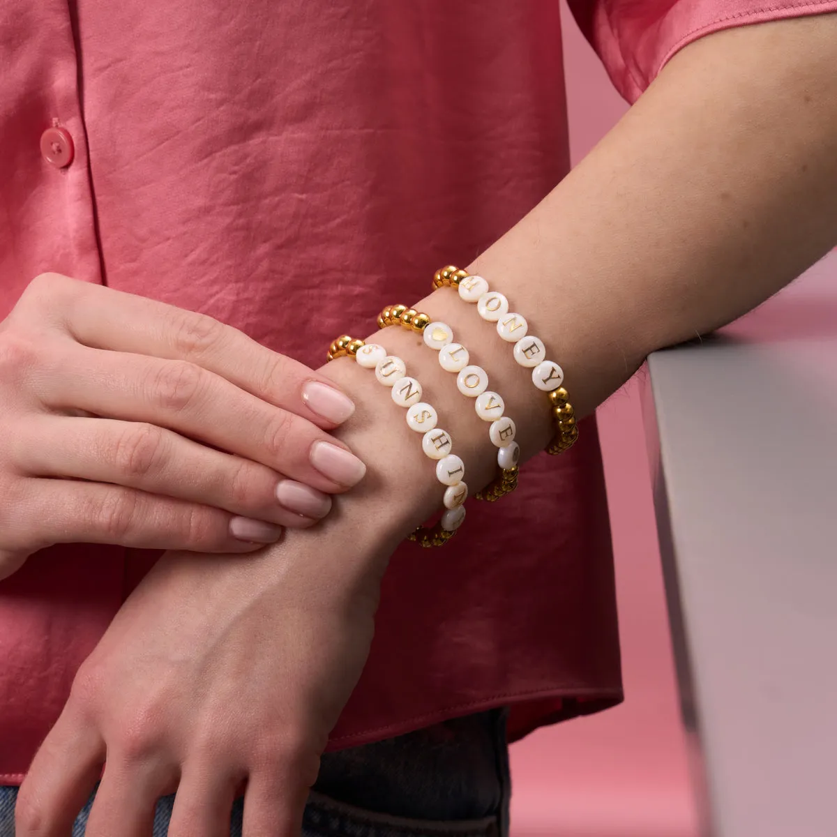 Custom Letter Bracelet | Gold