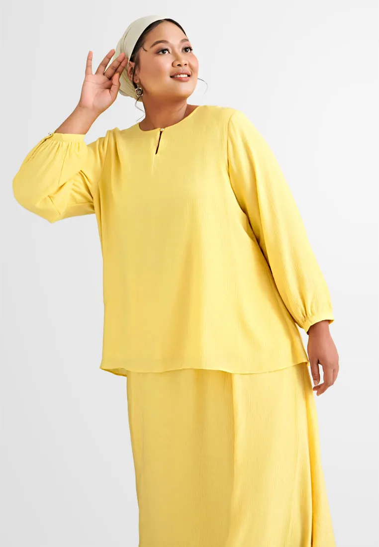 DEFECT ITEM Rafana Relax Raya Textured Flowy Kurung Set