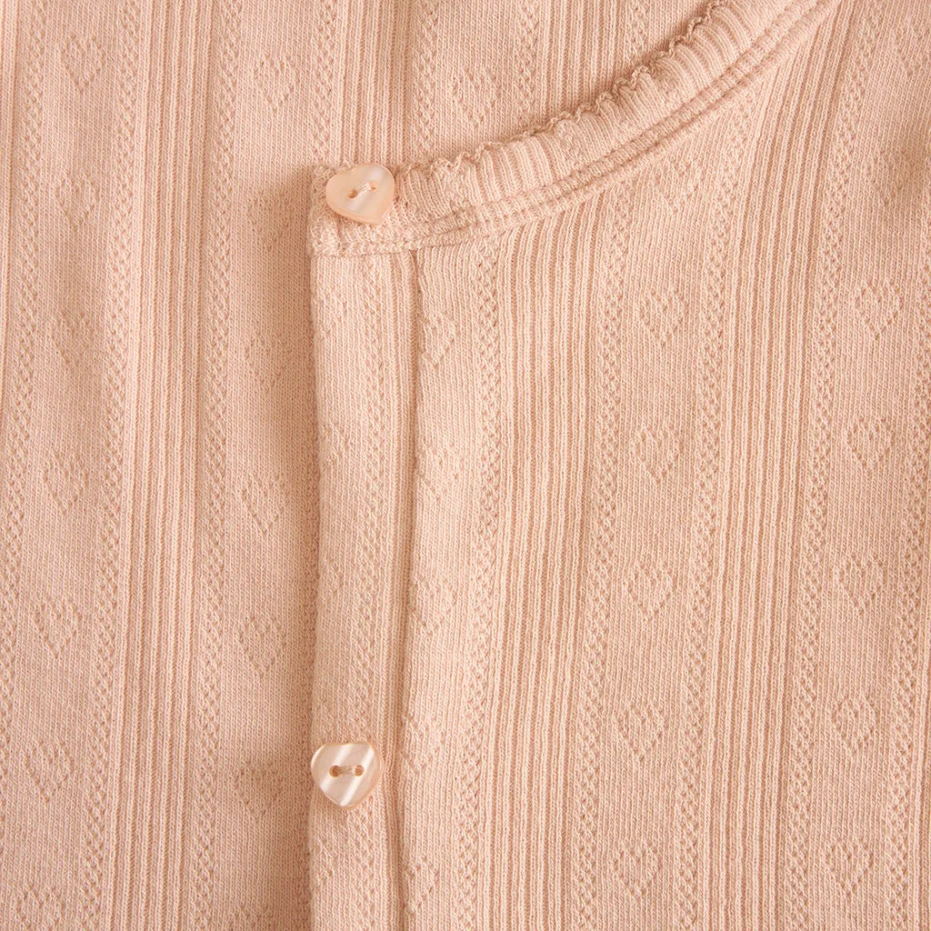 Dusty Blush Pointelle Cardigan