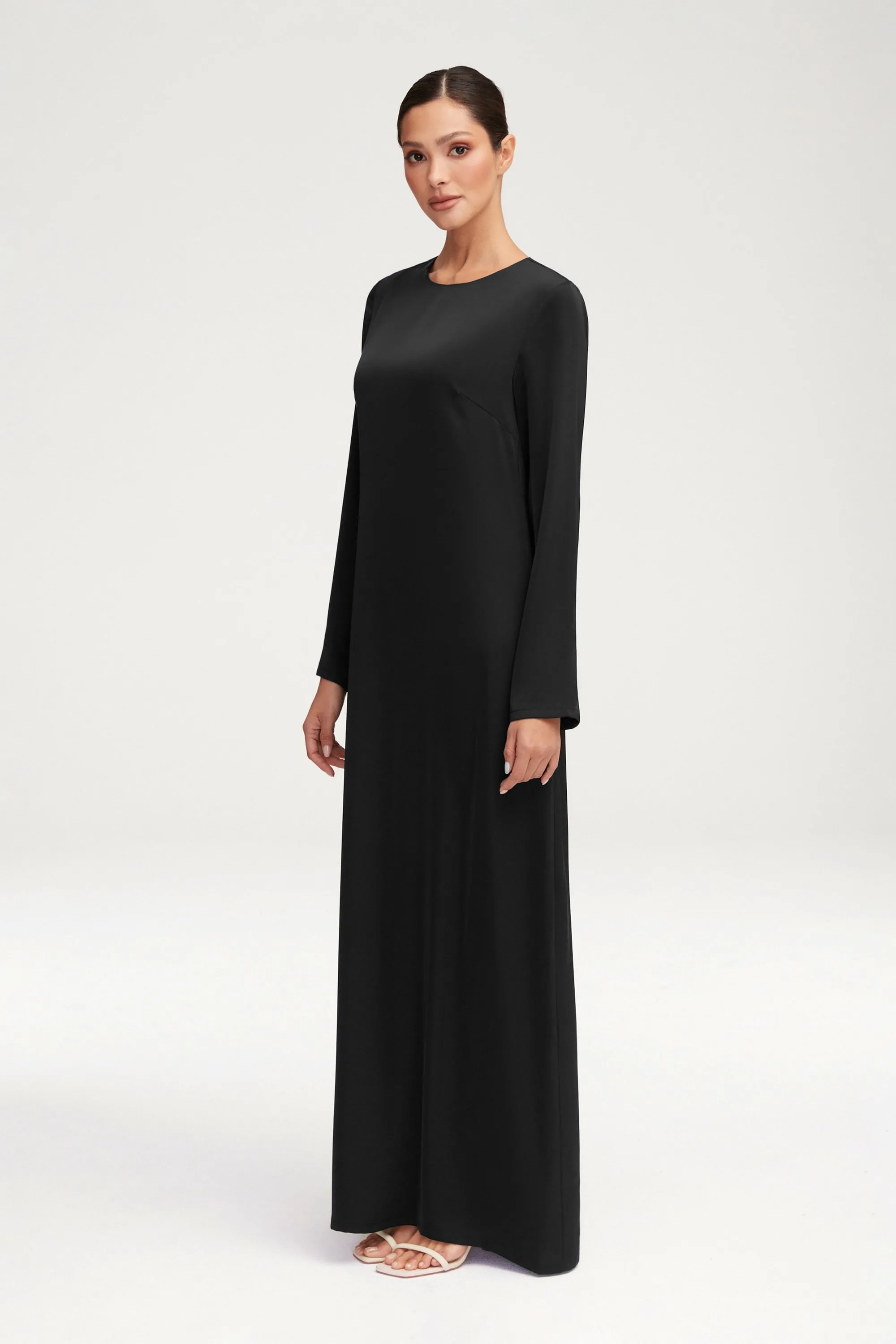 Essential Inner Slip Satin Maxi Dress - Black