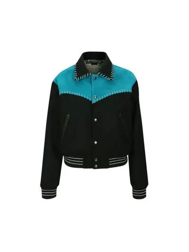 for WOMEN New Margo Western Varsity Jacket awa550w TEAL BLUE