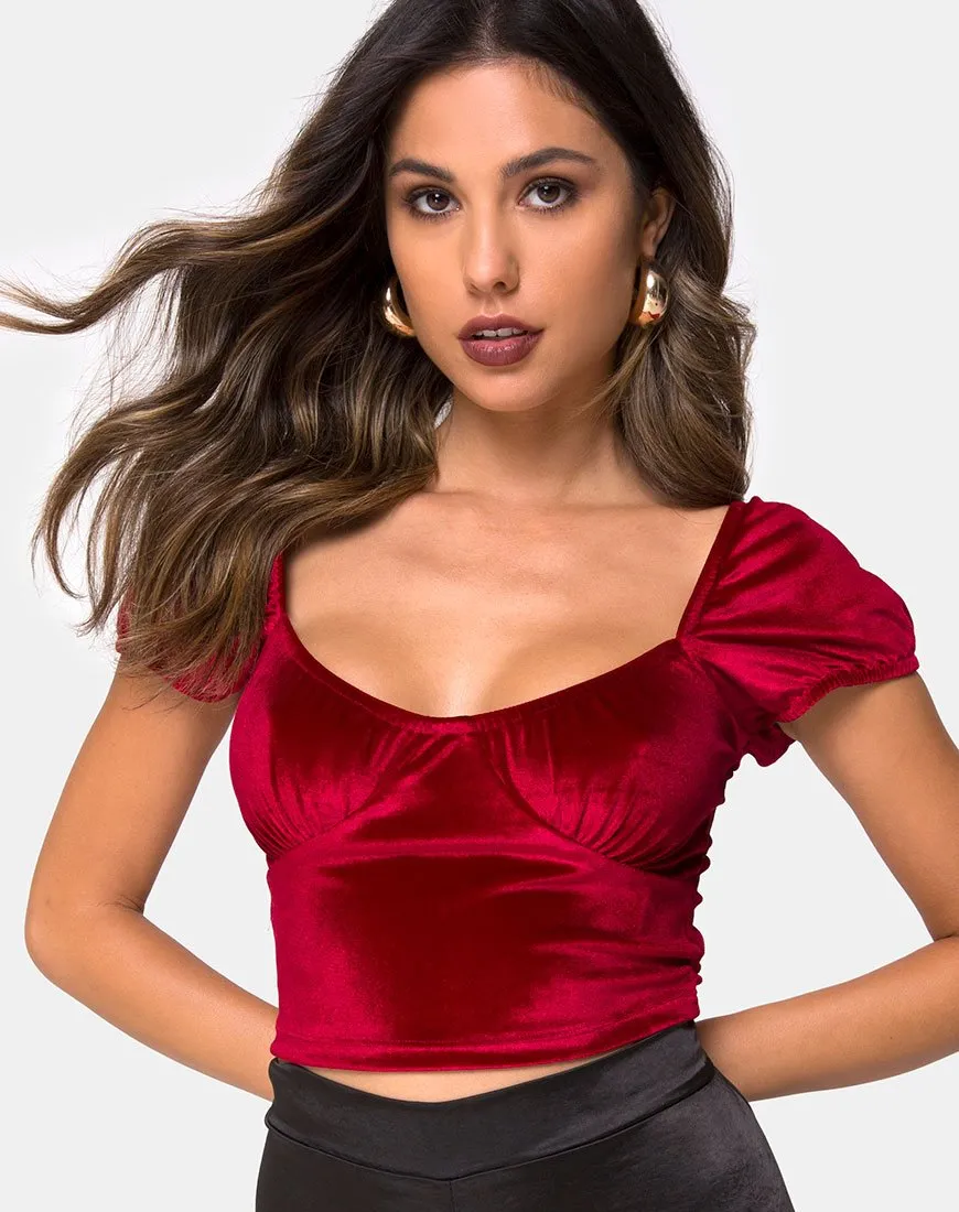 Glaty Top in Velvet Burgundy