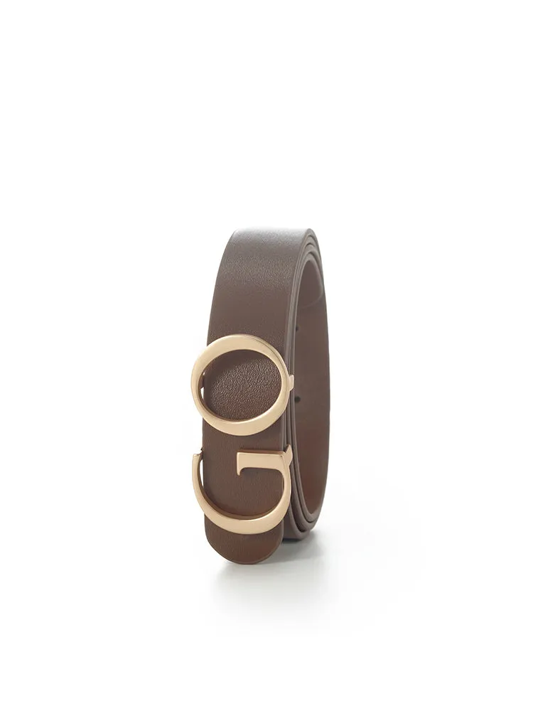 GO Letter Middle Size Women Leather Belt