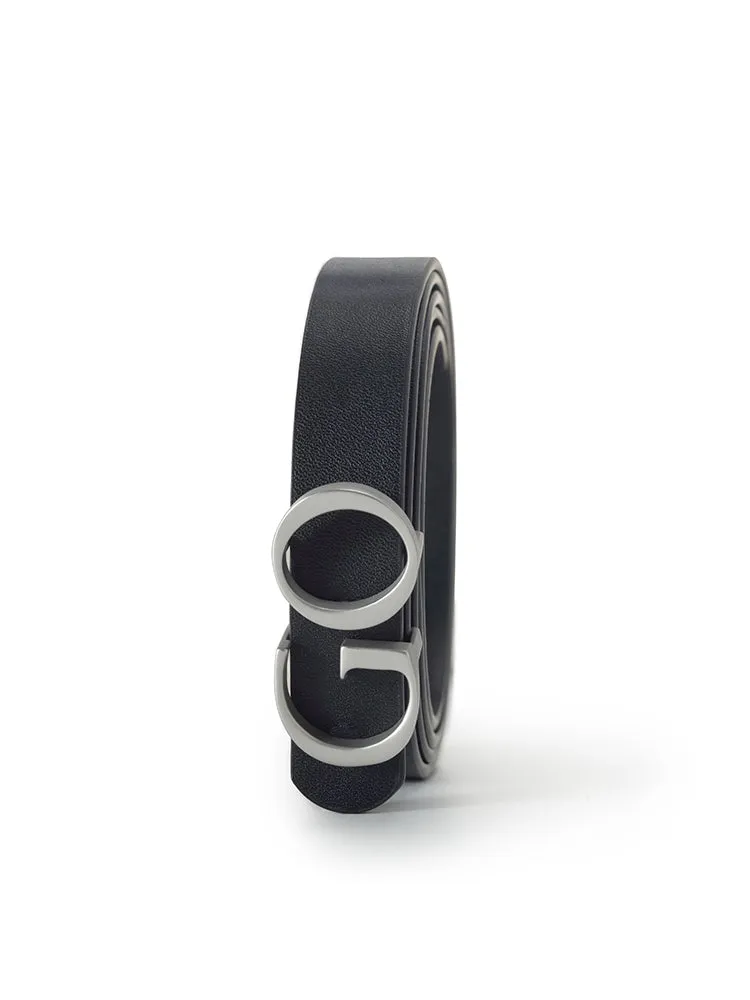 GO Letter Middle Size Women Leather Belt