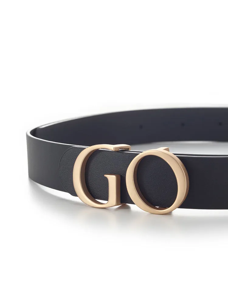 GO Letter Middle Size Women Leather Belt