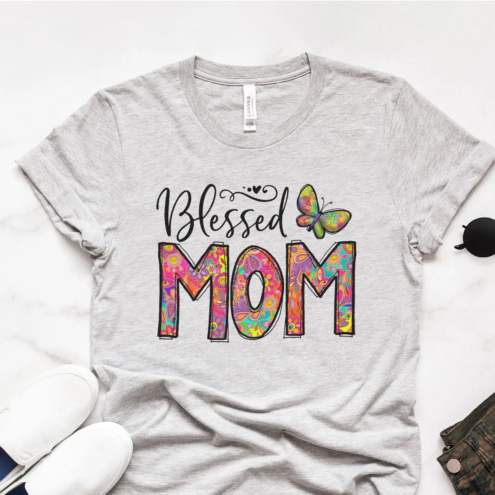 Groovy Blessed Mom Tee