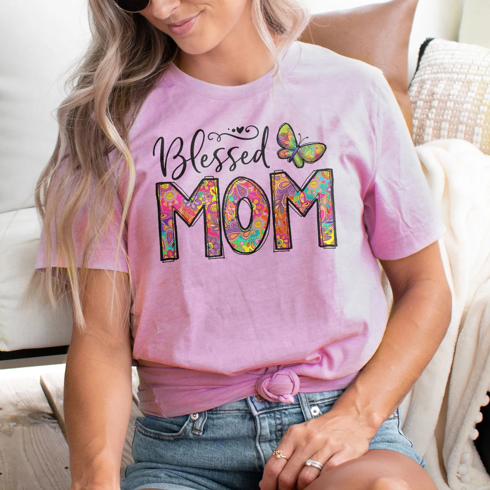 Groovy Blessed Mom Tee