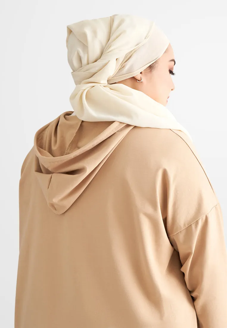 Halsey Long Sleeve Hoodie Top - Khaki