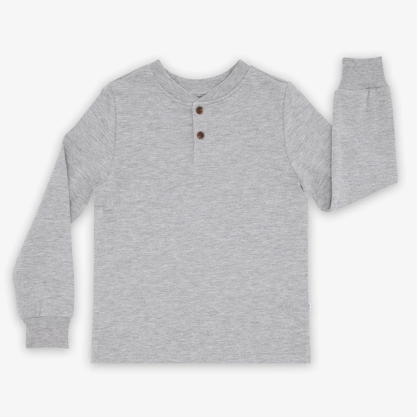 Heather Gray Long Sleeve Henley Tee