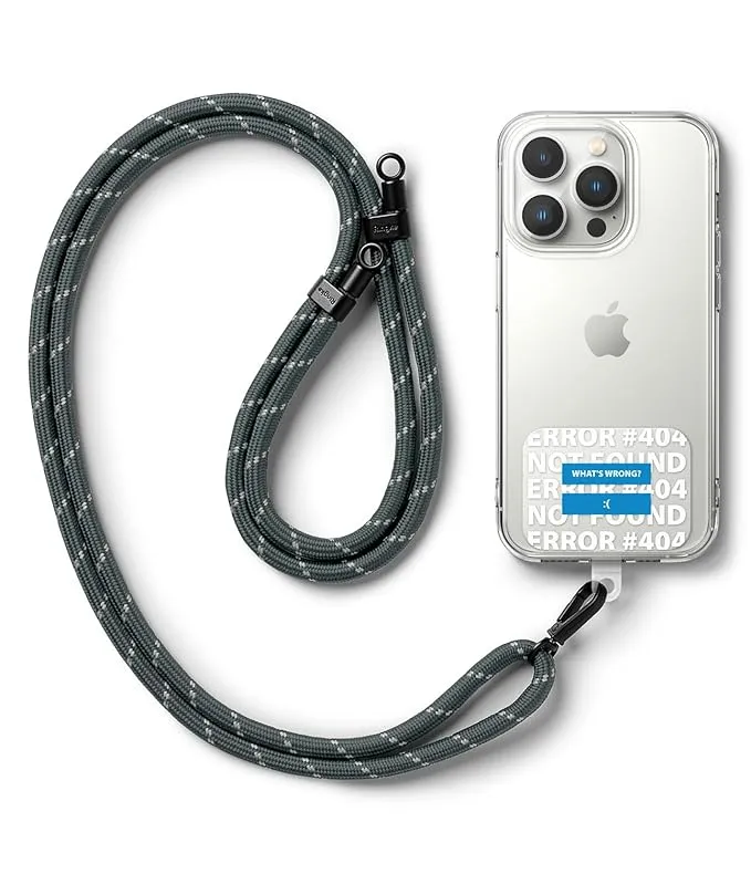 Holder Link Strap with Graphic Design TPU Tag - Blue Label/Charcoal & Gray