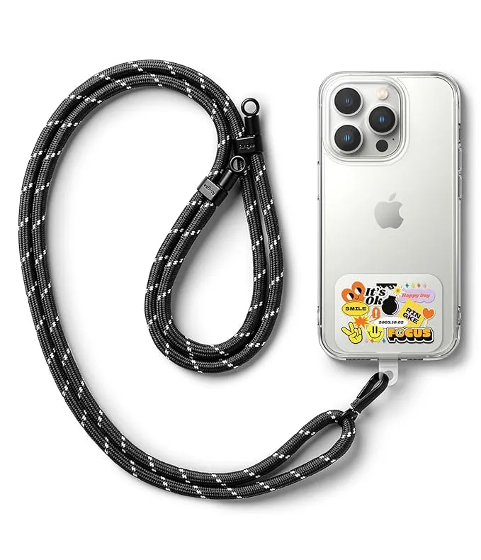 Holder Link Strap with Graphic Design TPU Tag | Focus - Black & White