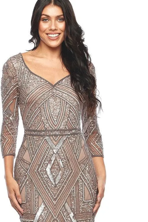 Jesse Harper - JH0482 Vee Beaded Dress