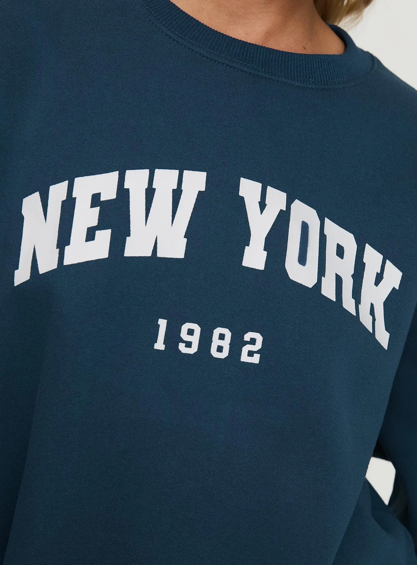 New York Minute Mini Sweatshirt Dress Navy