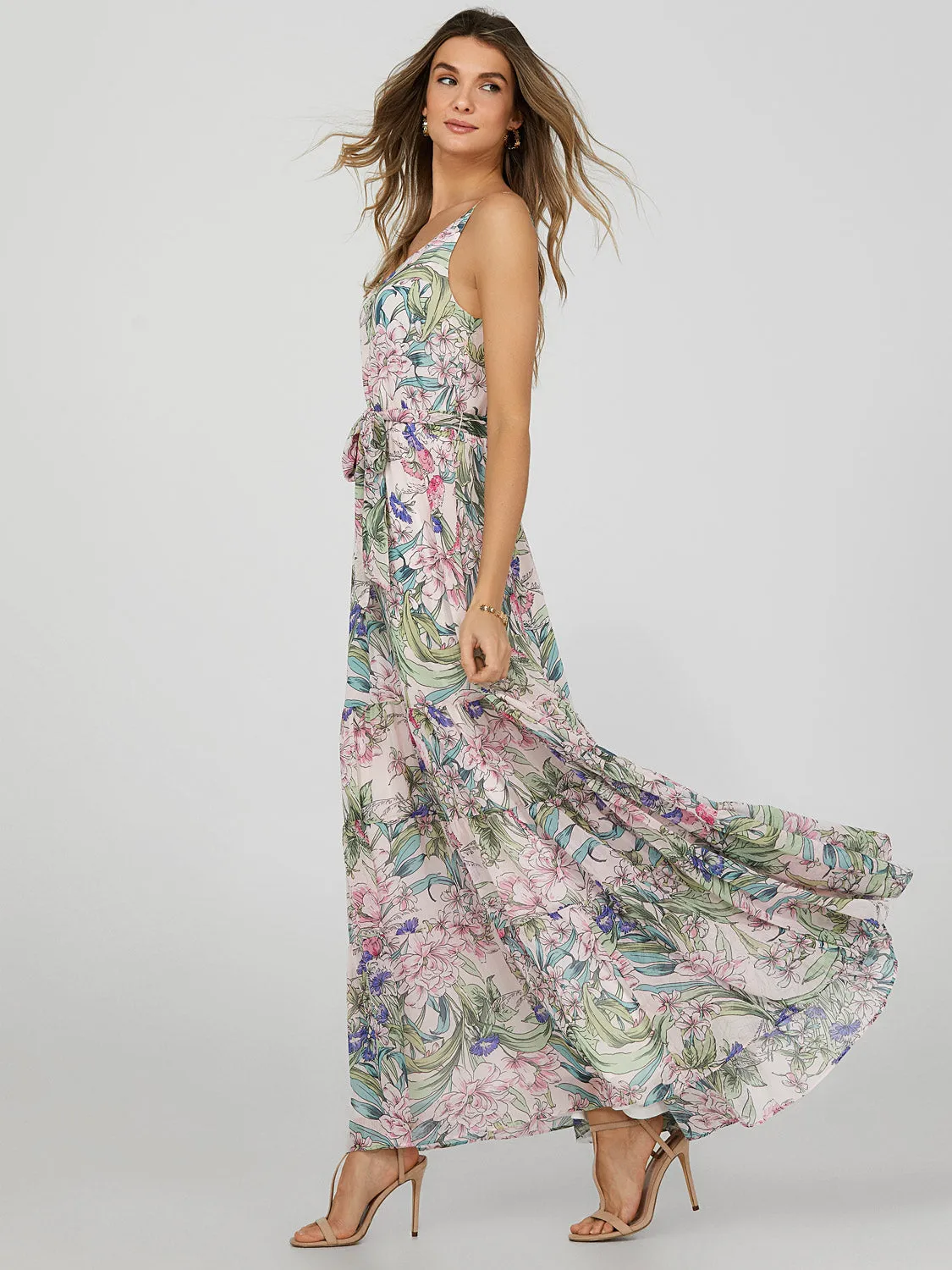 Printed 3-Tier Maxi Dress