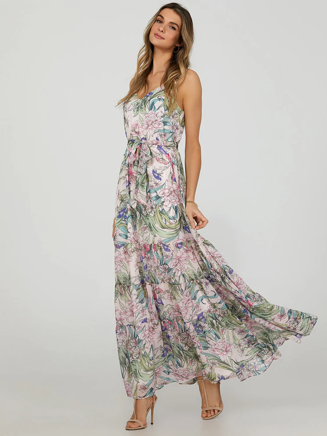 Printed 3-Tier Maxi Dress