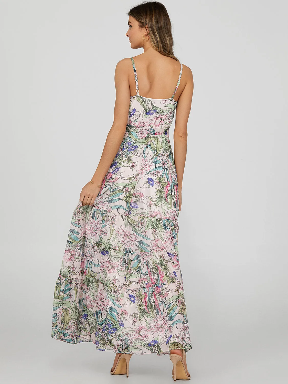 Printed 3-Tier Maxi Dress