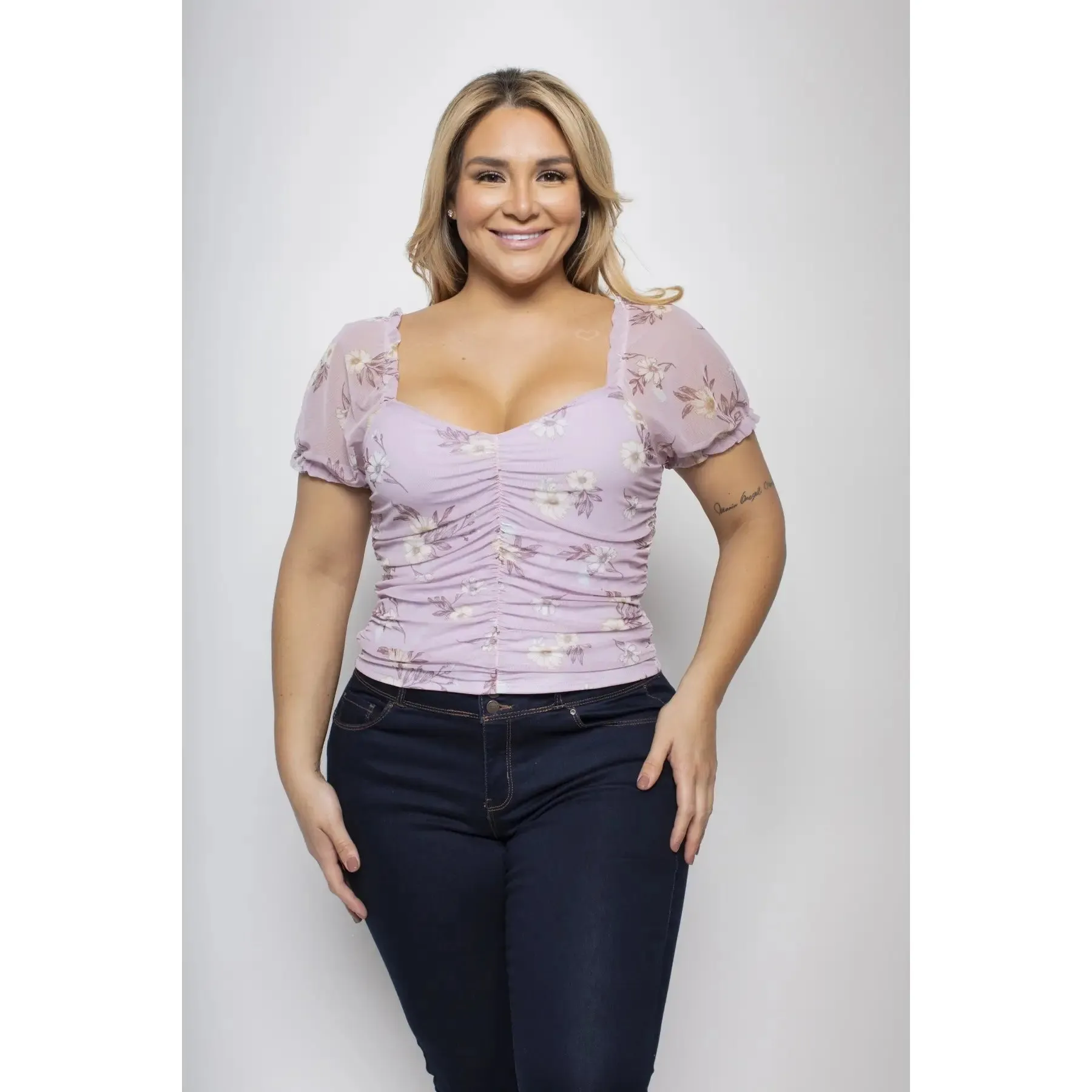 Royal Curves Lavender Sweetheart Top